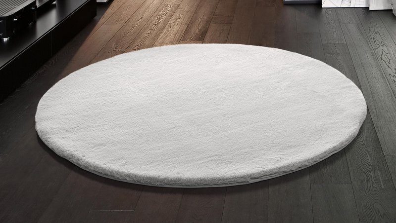 ALFOMBRA LAVABLE DE PELO LARGO BLANCO